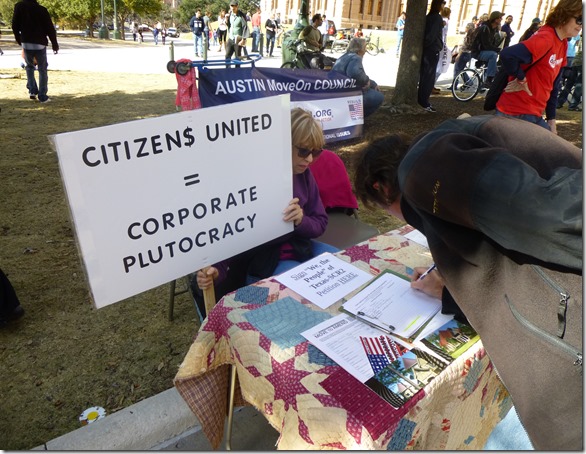 Sharon Berliner mans the petition table