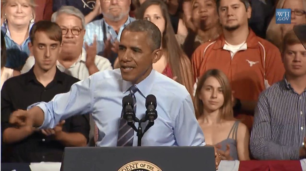 President Obama In Austin giving economic speech