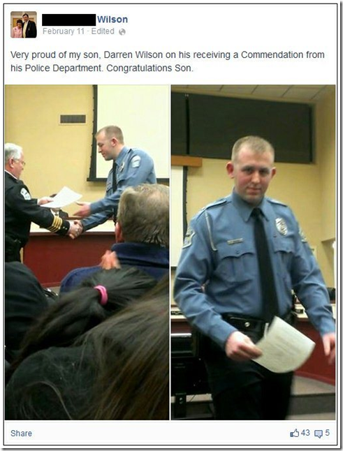 Darren Wilson, Killer of Michael Brown