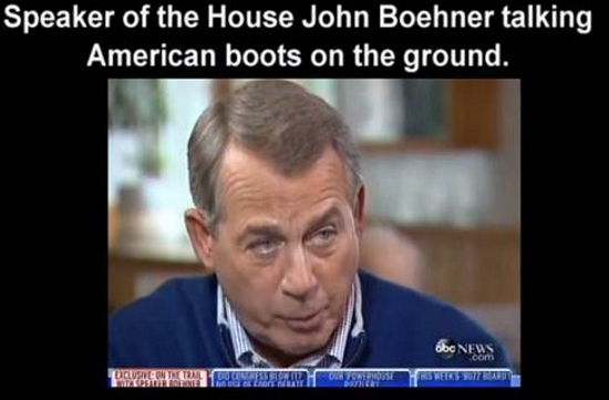 John Boehner Boots on the Ground