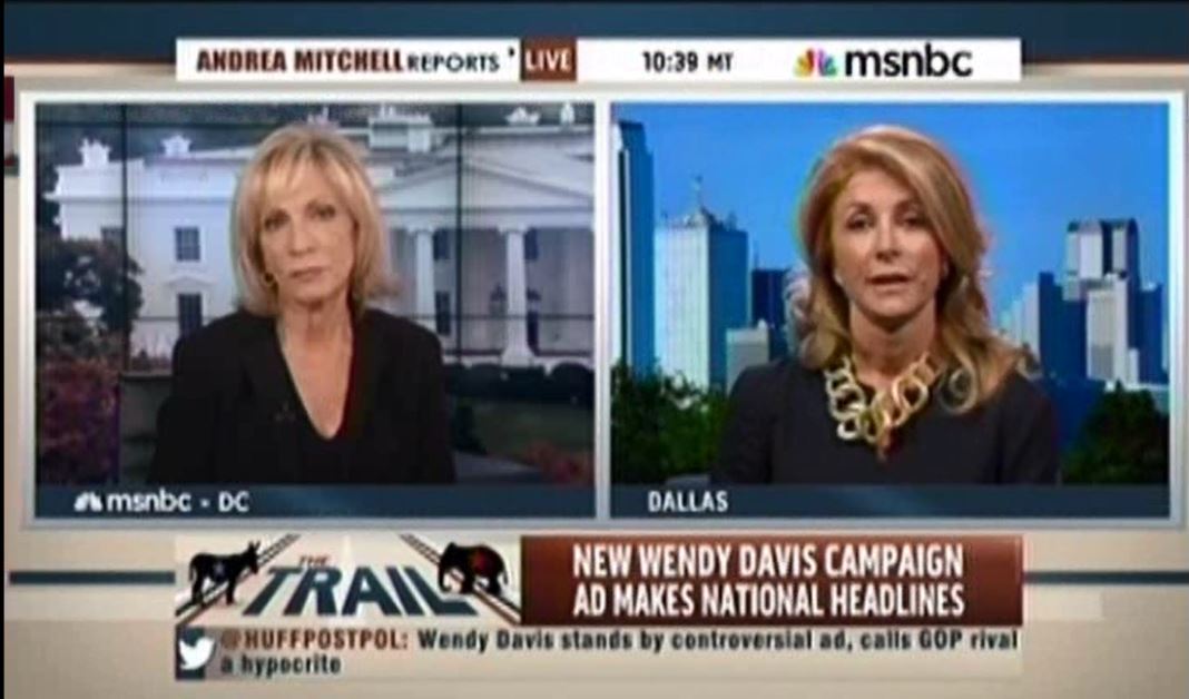 Wendy Davis on MSNBC about Greg Abbott Wheelchair ad