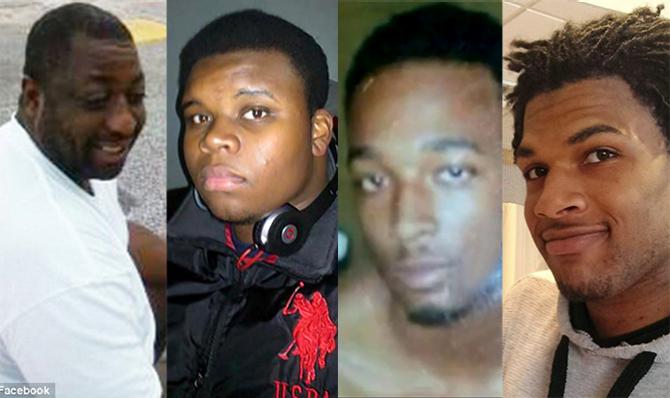 Michael Brown, Eric Garner,John Crawford III,Ezell Ford,,Levar Jones