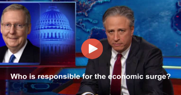 Jon Stewart slams Senator McConnell giving GOP credit for economic surge