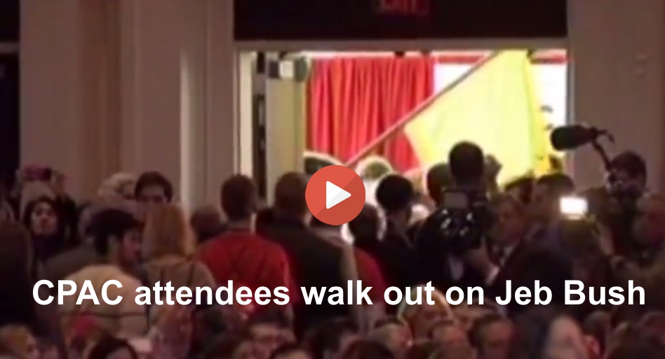 CPAC attendees walk out on Jeb Bush