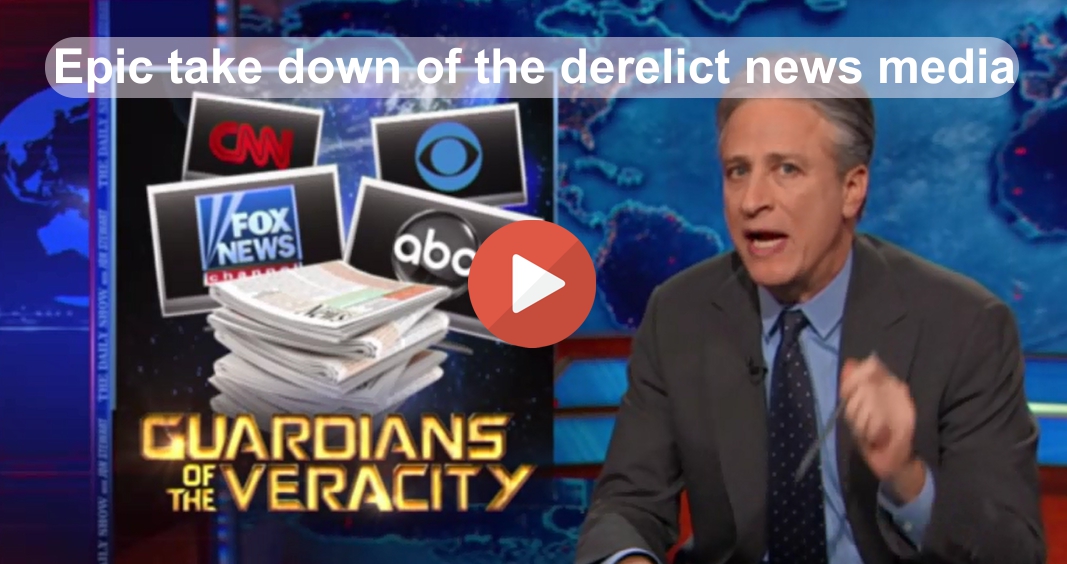 Jon Stewart epic slam of the Mainstream Media News in Brian Williams lie (VIDEO)