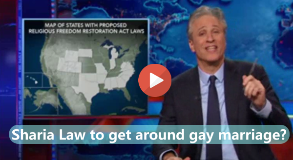 Jon Stewart - Oklahoma Christian Politicians Passing Sharia Law to get around gay marriage