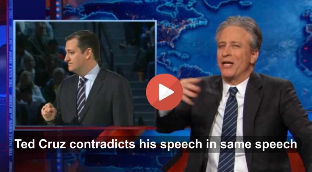 Jon Stewart catches a huge Ted Cruz deception