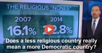 Does a less religious country really mean a more Democratic country