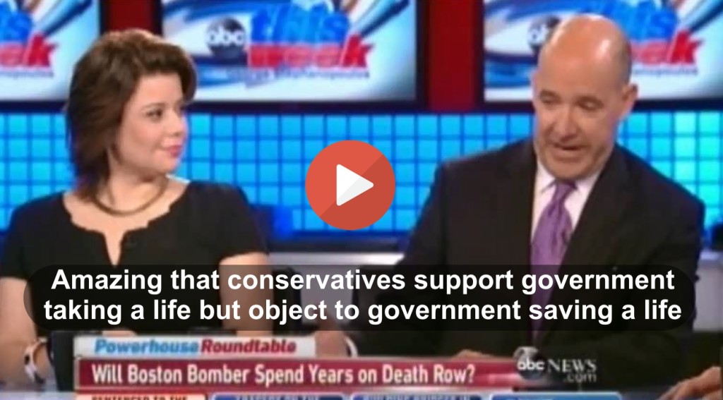 Panelist delivers a striking excoriation of Conservative support of the death penalty 2.