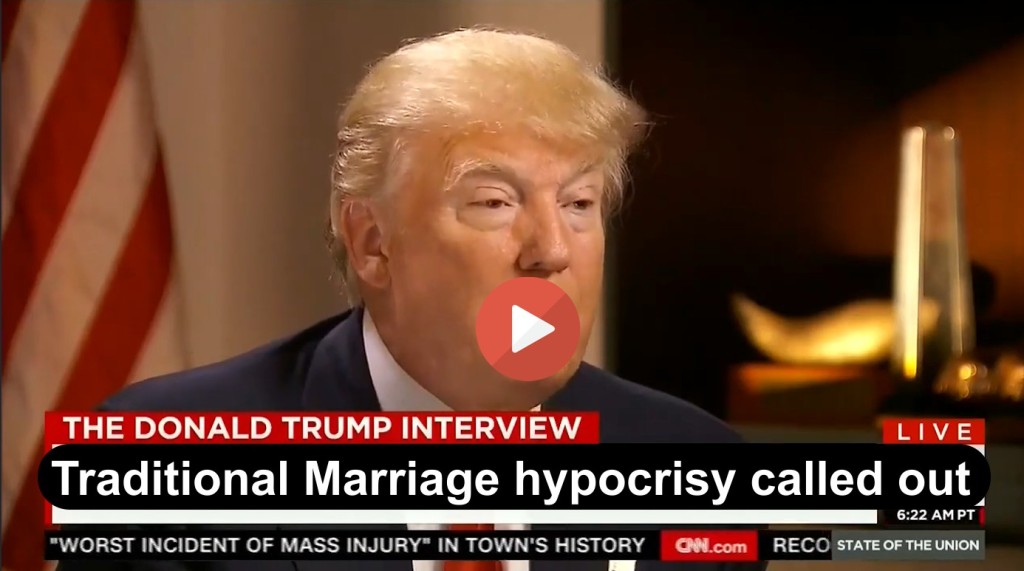 Donald Trump called out on Traditional Marriage stance hypocrisy given his 3 marriages