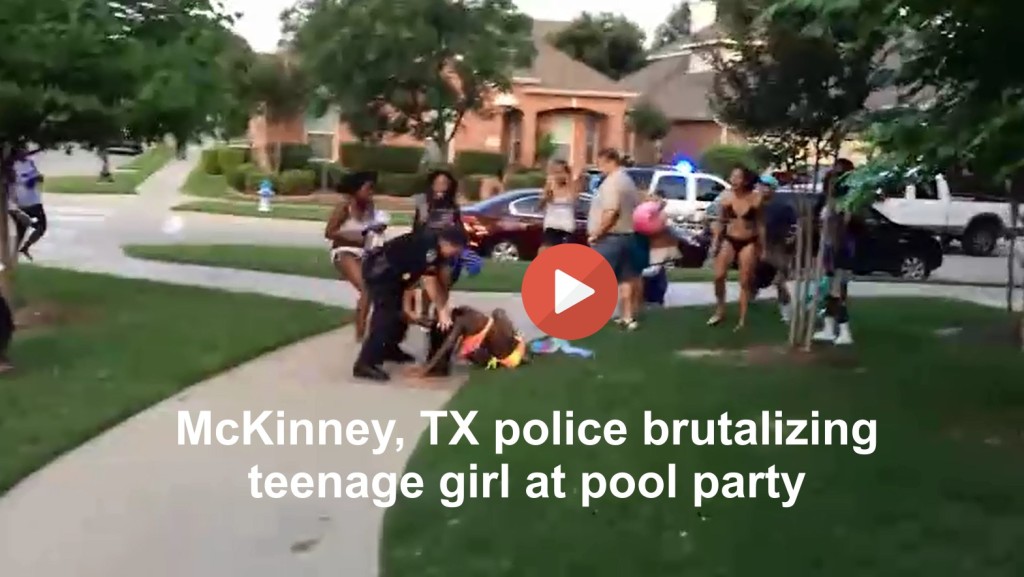 Police brutalize black teenage girl in two piece bikini