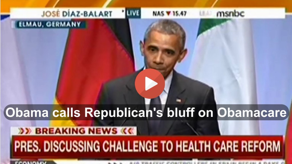 President Obama addressed Supreme Court Obamacare case in press conference in Germany
