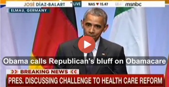 President Obama addressed Supreme Court Obamacare case in press conference in Germany