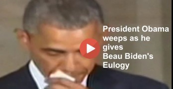 President Obama weeps giving exalting eulogy at Beau Biden's funeral