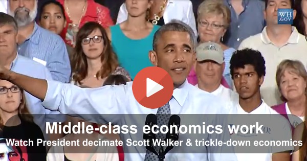 Obama slams Scott Walker with Minnesota vs Wisconsin middle-class economics vs trickle-down comparison 02