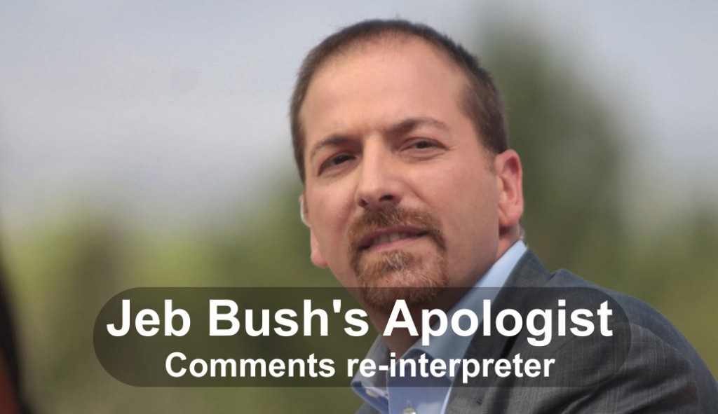 Why does Chuck Todd feel the need to rehabilitate Jeb Bush's comment