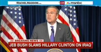 Jeb Bush sounding like his brother with drumbeat to war speech