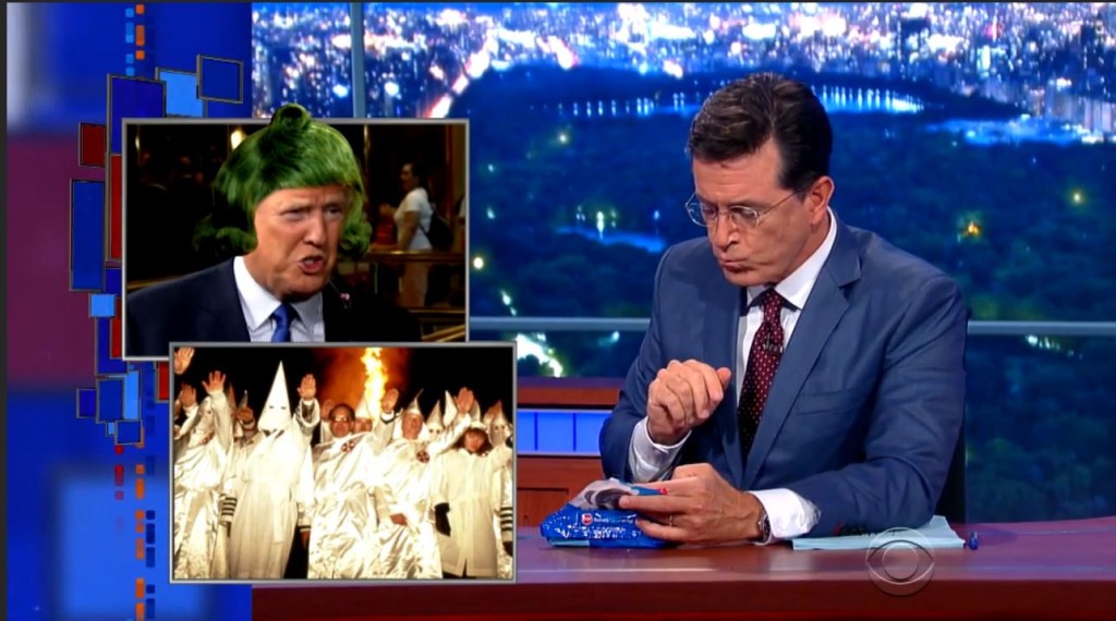 Watch Stephen Colbert OD on Donald Trump in under 3 minutes.