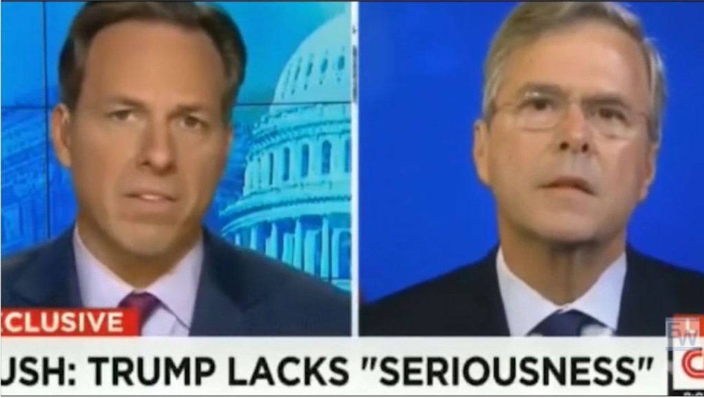 CNN's Jake Tapper takes on Jeb Bush for defending brother on 9-11 while blaming Hillary Clinton on Benghazi.