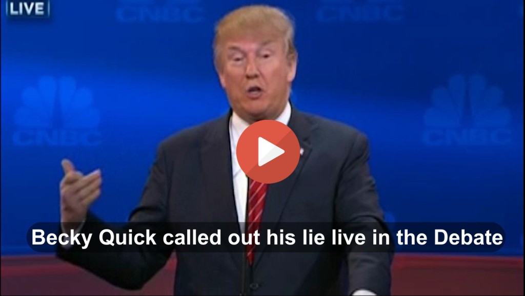 Watch Becky Quick take down Donald Trump lie live in the Republican Debate