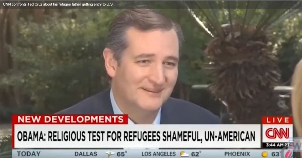 CNN confronts Ted Cruz about his refugee father getting entry to U.S