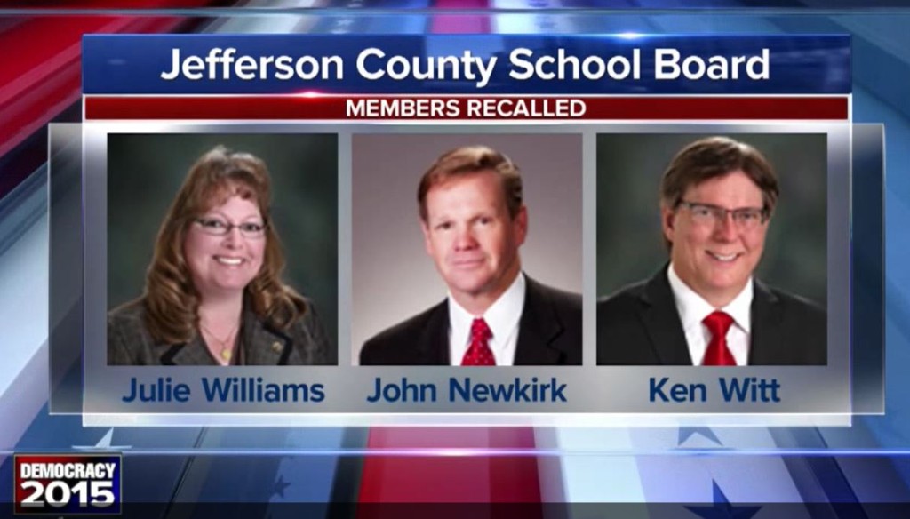 School Board recalled Colorado Jefferson County Right Wing Progressives