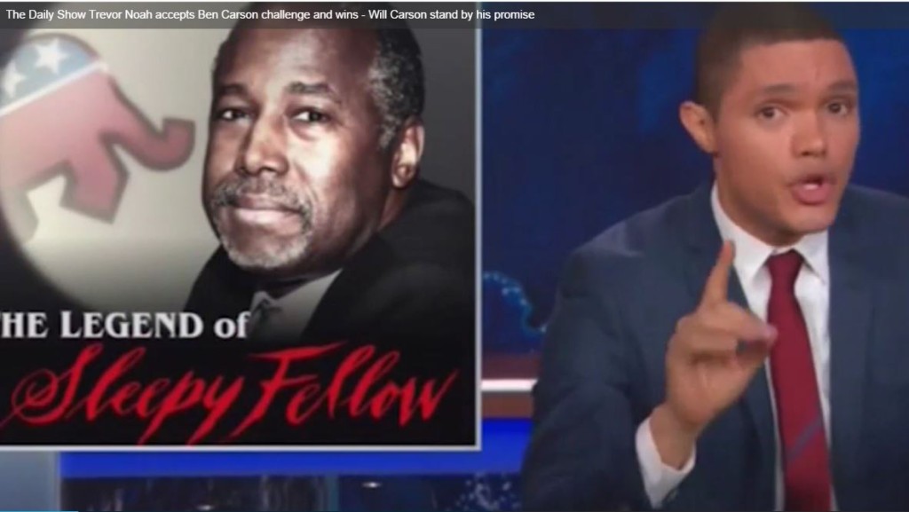 The Daily Show Trevor Noah takes on Ben Carson Challenge and wins - Will Carson stand by his promise Now.
