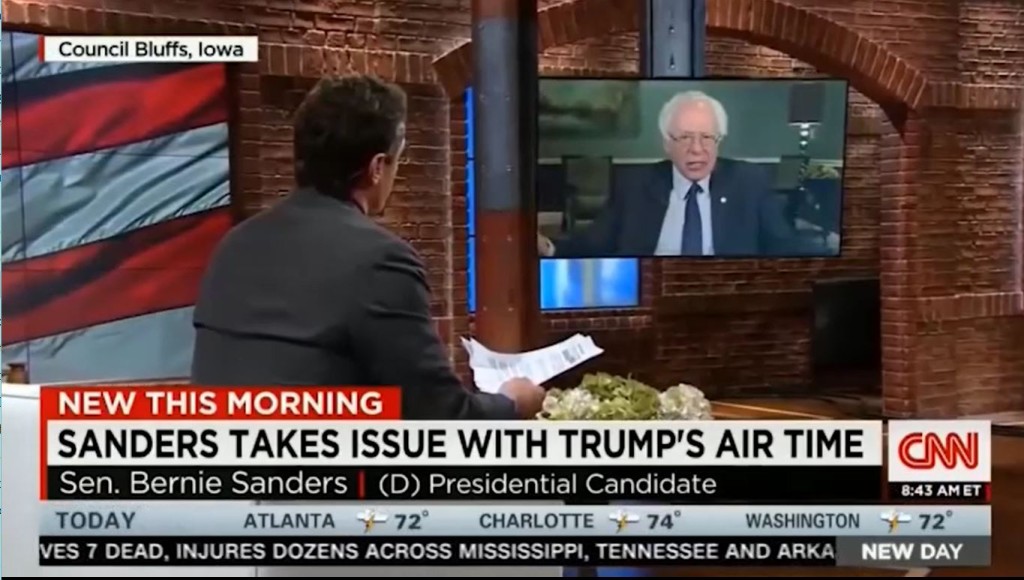 Bernie Sanders scolds the media then articulates the problems to be solved.