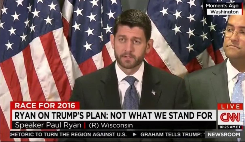 Speaker Paul Ryan breaks tradition and slams Donald Trumps for his bigotry