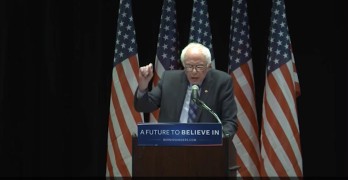 Bernie Sanders major Wall Street Speech in New York.