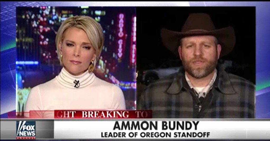Fox News Megyn Kelly embarrasses Ammon Bundy about seditious occupation.