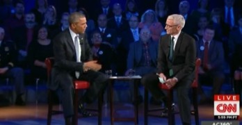 Obama slams Anderson Cooper on conspiracy theorists' defense at CNN's gun town hall.
