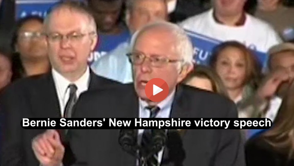 Bernie Sanders New Hampshire victory speech (VIDEO) 2