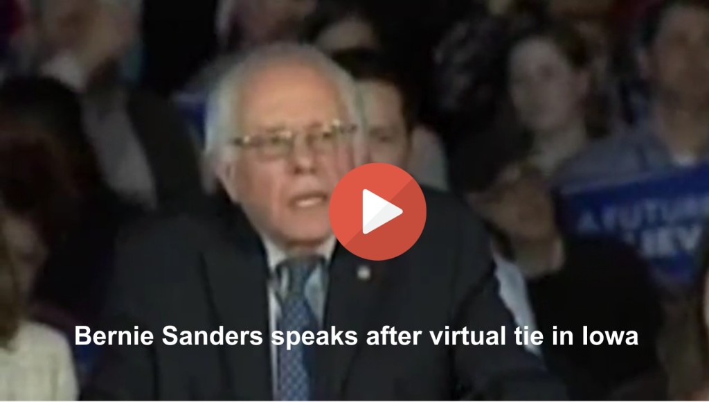 Bernie Sanders speak after virtual tie in Iowa