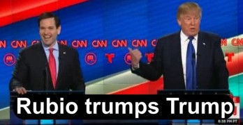 GOP Debate Marco Rubio embarasses Donald Trump by using his words against him