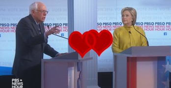 The Democratic Debate at times was like Valentine's Day for Hillary & Bernie