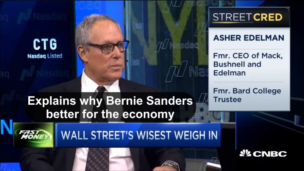 Asher Edelman Wall Street expert shocks CNBC as he states Bernie Sanders better for economy (VIDEO)