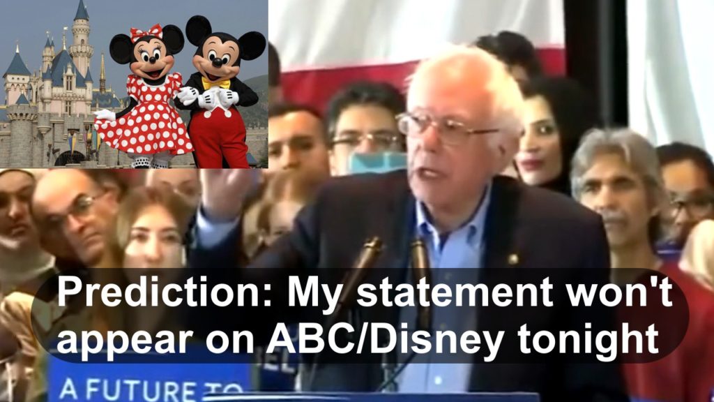 Sanders challenges Disney and ABC