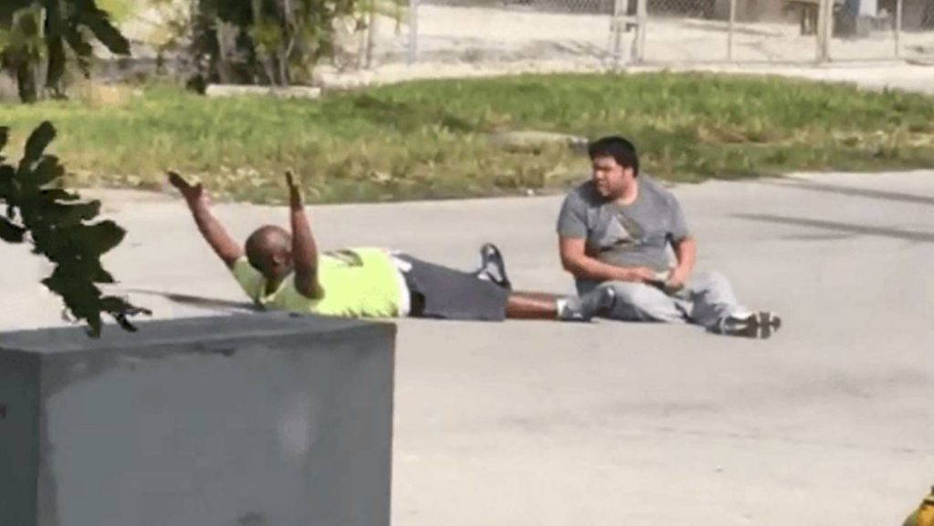 An unarmed black man shot by police