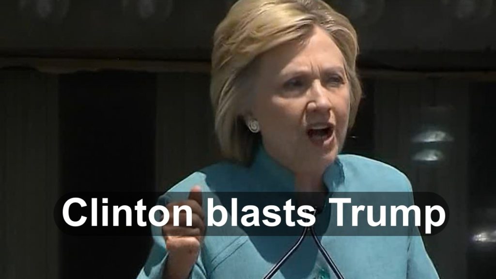 Clinton blasts Trump