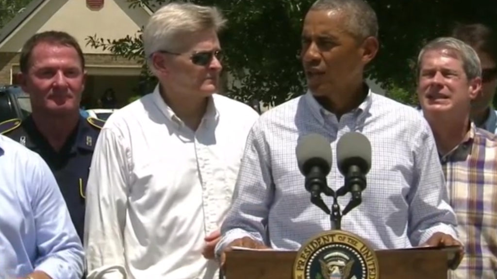 President Obama's press conference in Louisiana addressing flood