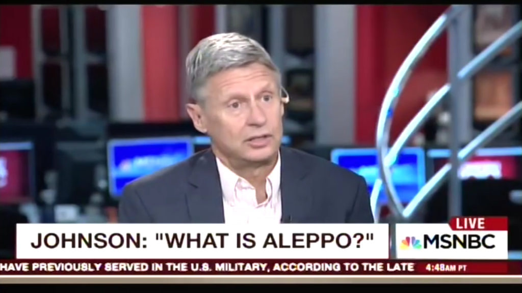 Libertarian Presidential Candidate Gary Johnson on Morning Joe, 'What is Aleppo?' (VIDEO)