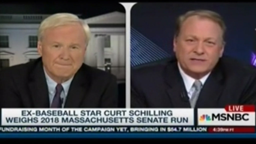 Does not go well when Chris Matthews grills Curt Schilling on statements (VIDEO)