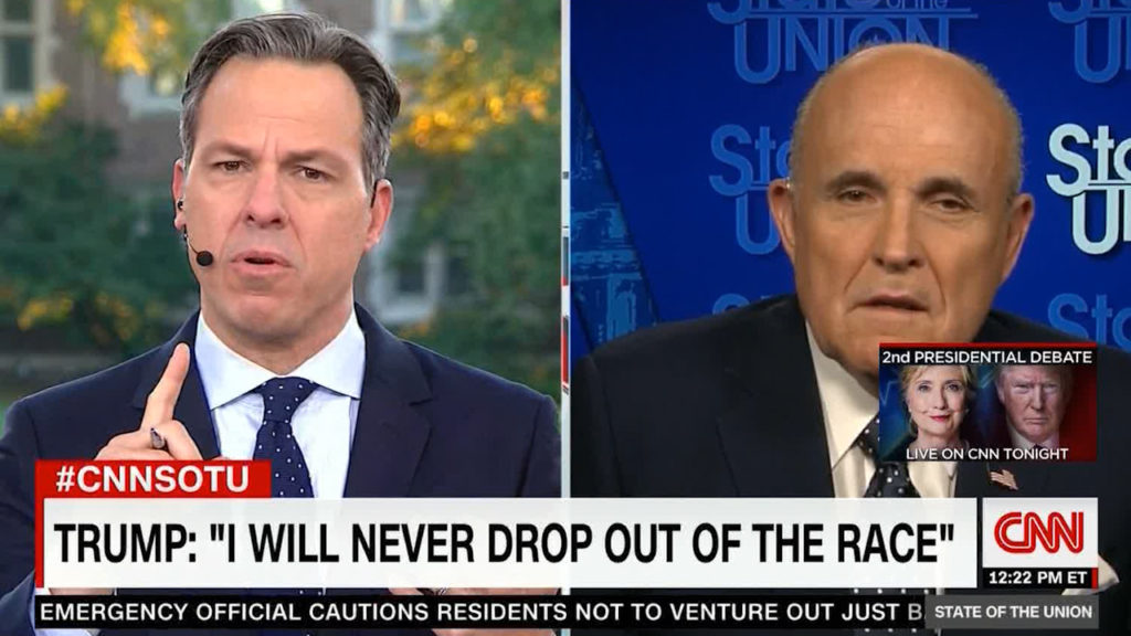 Jake Tapper unloads on Rudy Giuliani: Never heard any man talk about mauling women (VIDEO)