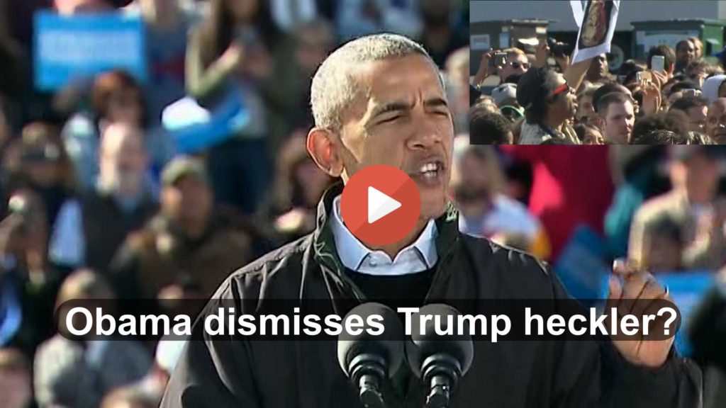 Obama shows how to handle rally heckler paid or otherwise in Cleveland rally