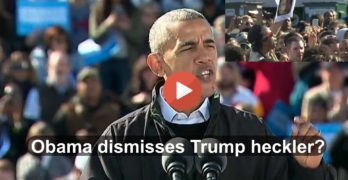 Obama shows how to handle rally heckler paid or otherwise in Cleveland rally