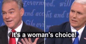 Tim Kaine & Mike Pence on women's right to choose VP Debate (VIDEO)