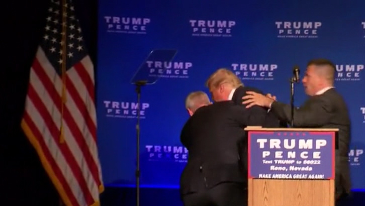 Donald Trump rushed off stage in Reno Rally (VIDEO)