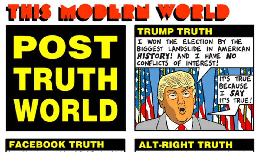 This cartoon perfectly describes the 'Posttruth world' in