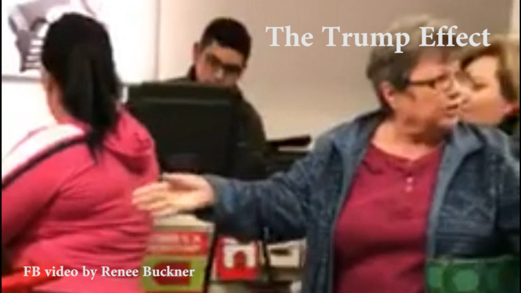 Trump Effect - White woman goes on a vile racist verbal attack on Latina (VIDEO)